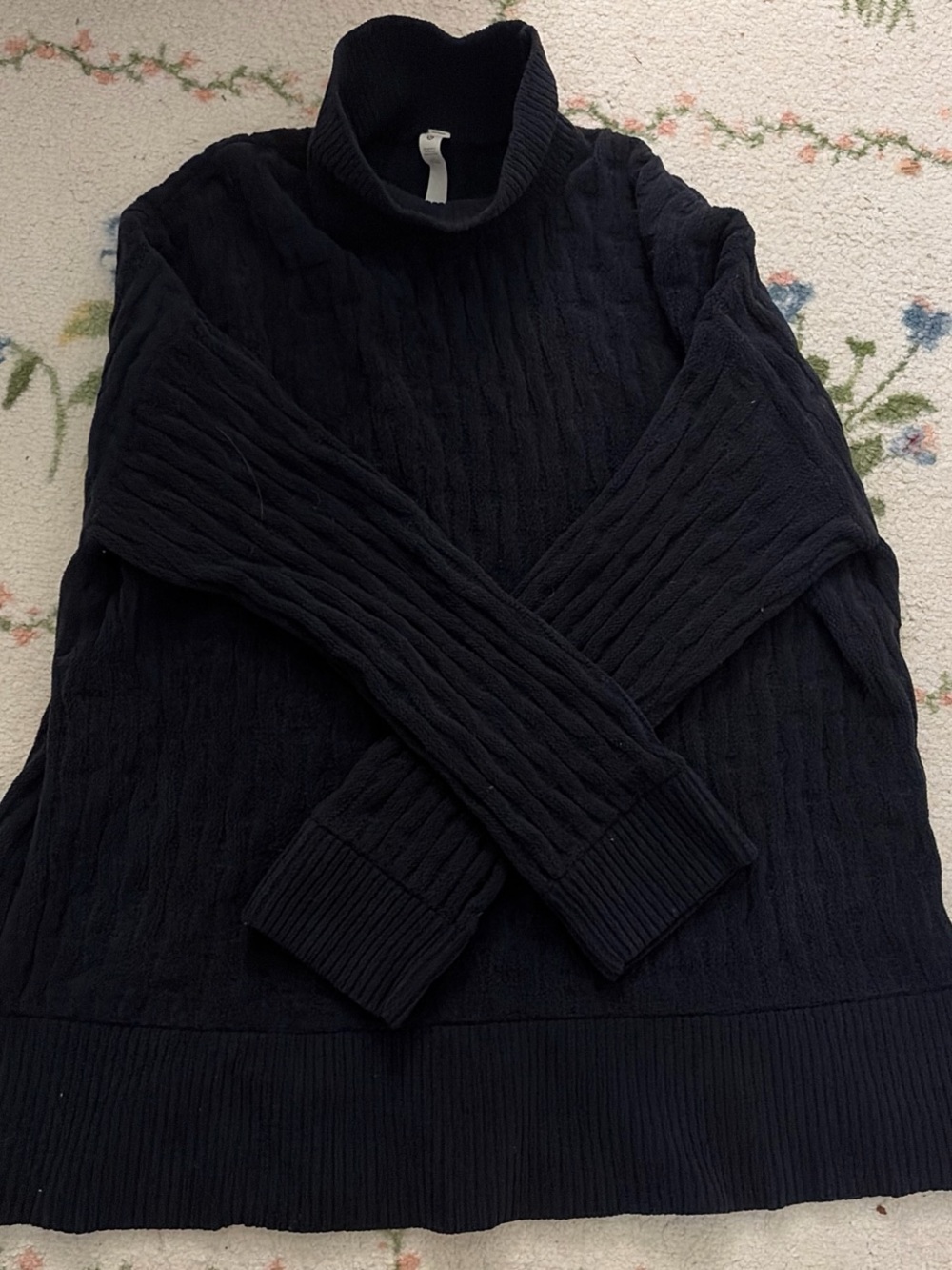 lululemon oversized black Cable Turtleneck Sweater